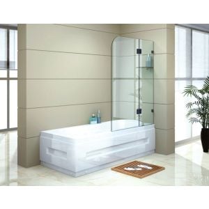 1200 X 1450mm Frameless Bath 10mm Glass Shower Screen