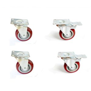 4 X 4 inch Heavy Duty Pu Swivel Castor Wheels With Brake
