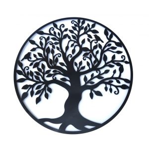 Black Tree Of Life Wall Art Hanging Metal Iron Sculpture Garden 99cm