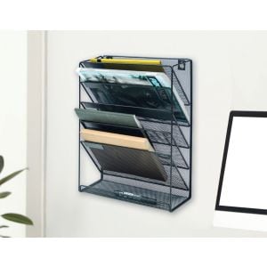 Wall Mount 6 Pocket Hanging File Sorter Folder Holder Rack Storage