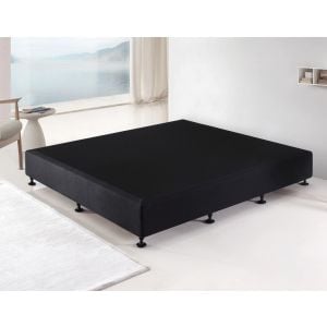 Palermo King Single Ensemble Bed Base Midnight Black Linen Fabric