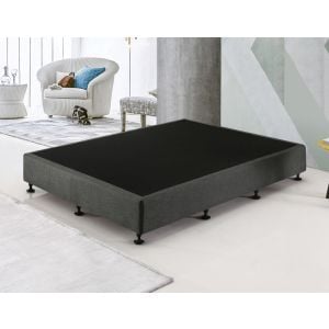 Palermo King Single Ensemble Bed Base Platinum Graphite Linen Fabric