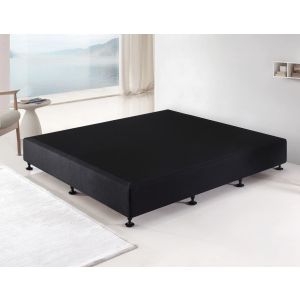 Palermo King Ensemble Bed Base Midnight Black Linen Fabric