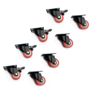 8 X 2 Inch Polyurethane Castor Wheels - Swivel And 4 With Brake