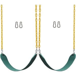 2 Pack Swings Seats Heavy Duty 66In Chain Plastic Coated Playground