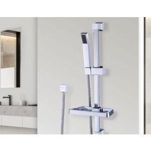 Hand Held Shower Rail Soap Dish Bathroom Set