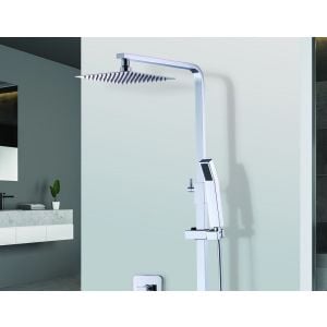 8 Rain Shower Head t Square Dual Heads Faucet High Pressure Hand Held