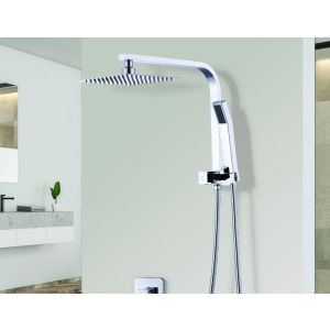 Wels 8 Rain Shower Head Square Dual Heads Faucet High Pressure Hand Held