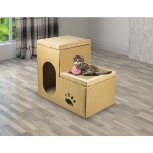 Cat Cardboard House Tree Tower Condo Scratcher  Pad Mat Furniture