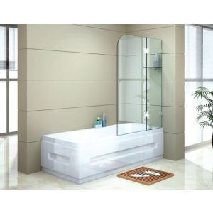 900 X 1450mm Frameless Bath Panel 10mm Glass Shower Screen