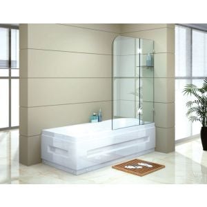 1200 X 1450mm Frameless Bath Panel 10mm Glass Shower Screen