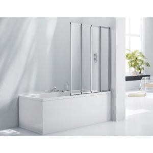 4 Fold Chrome Folding Bath Shower Screen Door Panel 1000 X 1400mm