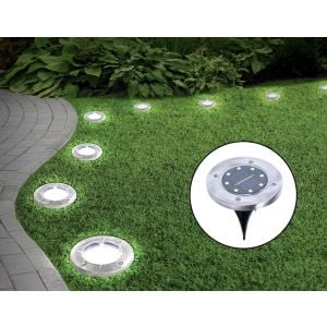 12x Solar Powered Led Buried Inground Recessed Light Garden