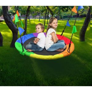 1m Tree Swing In Multi-color Rainbow Kids Indoor/outdoor Round Mat