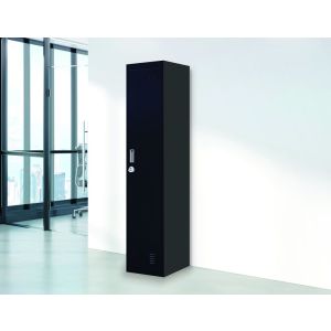 One-door Office Gym Shed Locker Cabinet w/3 combination lock - Black