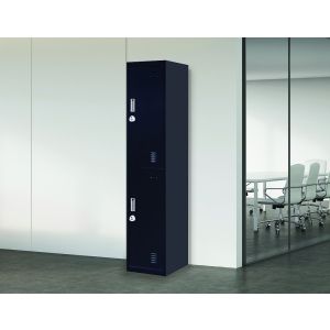 2-door Vertical Locker Storage w/3 combination lock Black