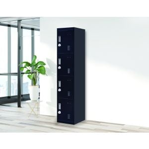 4 Door Locker - Office/gym w/3 combination lock Black