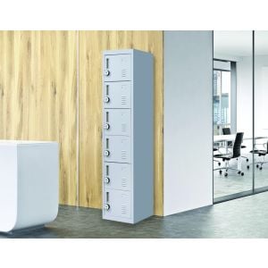 6-door Vertical Locker w/4 digit combination lock Grey
