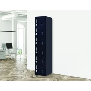6-door Vertical Locker w/3 digit combination Lock Black