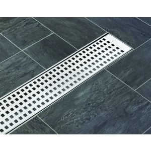 900mm Bathroom Shower Stainless Steel Grate Drain Square Pattern