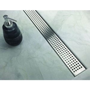1000mm Bathroom Shower Stainless Steel Grate Drain Square Pattern