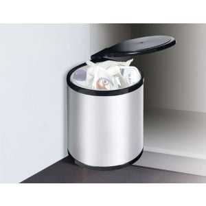 Kitchen Swing Pull Out Bin Stainless Steel Garbage Rubbish Waste Trash Can 14l