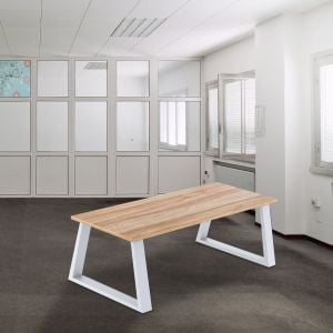 Trapezium-shaped Table Bench Desk Legs Retro Industrial Design Fully Welded - White