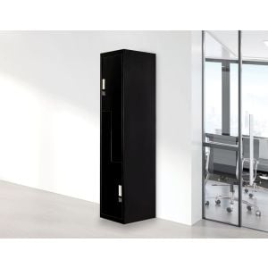 Black Two-door L-shaped Office Gym Shed Storage Lockers