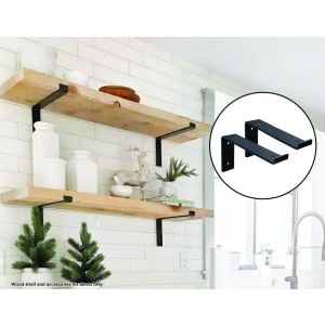 Floating Wall Shelf Brackets Heavy Duty Rustic 4-pack