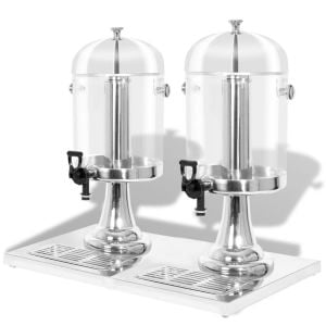Double Juice Dispenser Stainless Steel 2 X 8 L