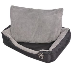 Dog Bed With Padded Cushion Size M Black