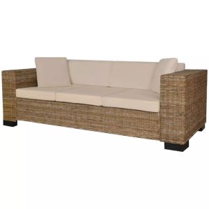 Eight Piece 3-seater Sofa Set Real Rattan