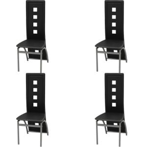 Dining Chairs 4 Pcs Faux Leather Black