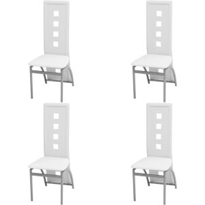 Dining Chairs 4 Pcs Faux Leather White