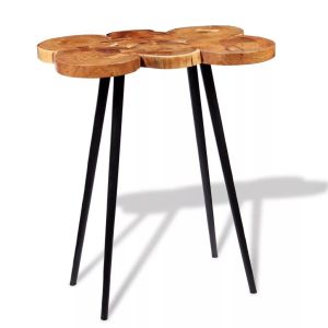 Log Bar Table Solid Acacia Wood 90x60x110 Cm