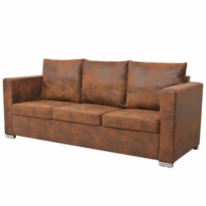 3-seater Sofa 191x73x82 Cm Artificial Suede Leather