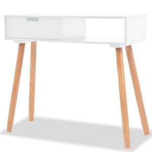 Console Table Solid Pinewood 80x30x72 Cm White