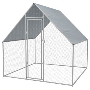 Outdoor Chicken Cage Galvanised Steel 2x2x1.92 M
