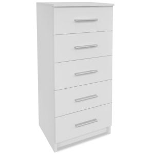 Tall Chest Of Drawers Chipboard 41x35x106 Cm White