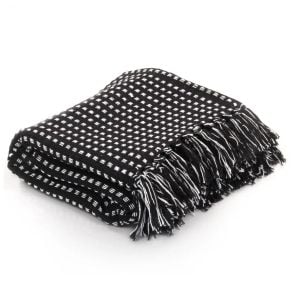 Throw Cotton Squares 160x210cm Black