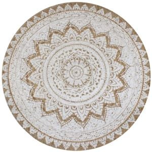 Area Rug Braided Jute Printed 150 Cm Round