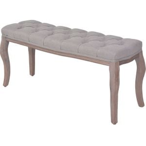 Bench Linen Solid Wood 110x38x48 Cm Light Grey