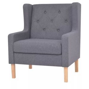 Armchair Grey Fabric Upholstery