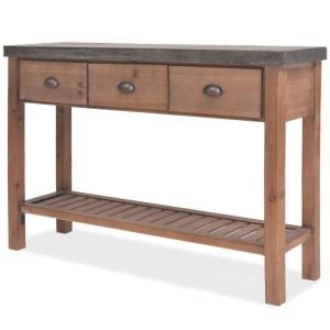 Console Table Solid Fir Wood 122x35x80 Cm