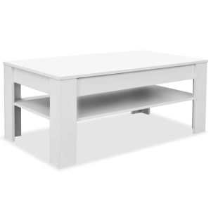 Coffee Table Chipboard 110x65x48 Cm White