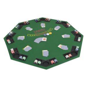 8-player Folding Poker Tabletop 2 Fold Octagonal Green