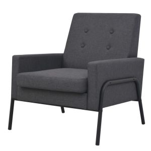 Armchair Steel And Fabric Dark Grey