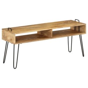 Tv Stand Solid Mango Wood 110x35x45 Cm