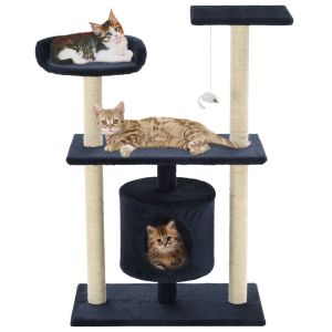 Cat Tree With Sisal Scratching Posts 95 Cm Dark Blue