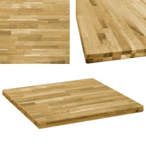 Table Top Solid Oak Wood Square 44mm 80x80cm